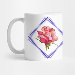 Digital Watercolor Rose Design Mug